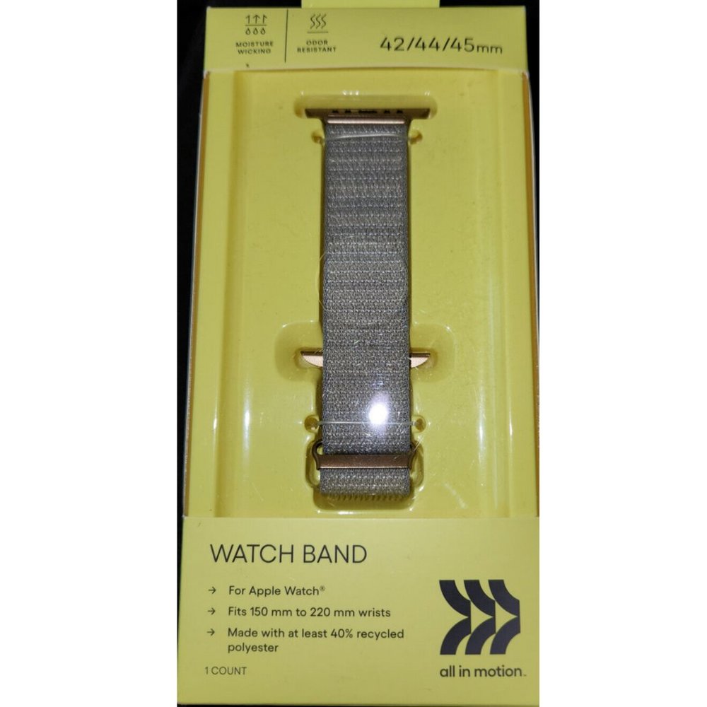 All In Motion Apple Watch Nylon Band 42/44/45 MM Gray